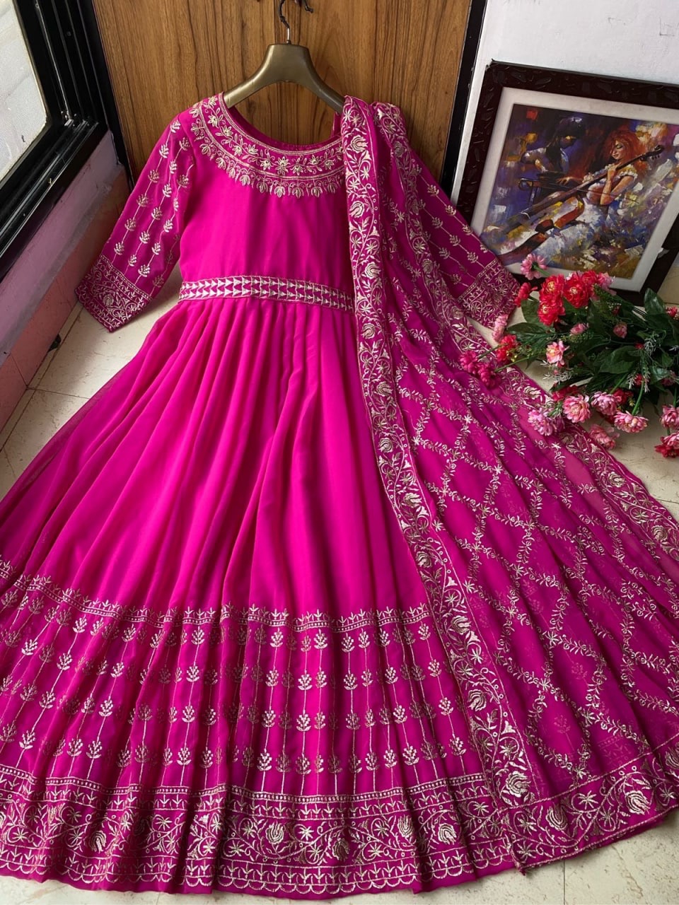 THE LIBAS COLLECTION RANI ANARKALI GOWN ONLINE SHOPPING