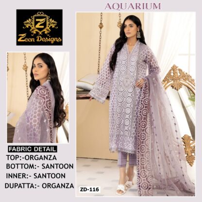 ZEEN DESIGNS ZD 116 DESIGNER PAKISTANI SUITS WITH PRICE