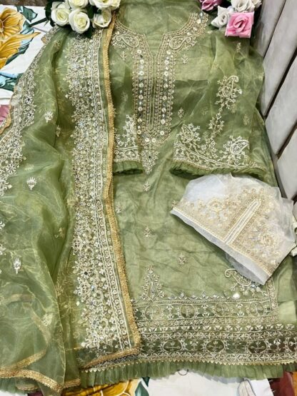 MEHBBOB TEX LIGHT GREEN PAKISTANI SALWAR SUITS ONLINE SHOPPING