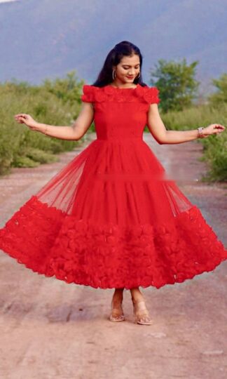 The Libas Collection Ad 021 Red Rose Flower Pattern Work Gown onlineThe Libas Collection Ad 021 Red Rose Flower Pattern Work Gown online