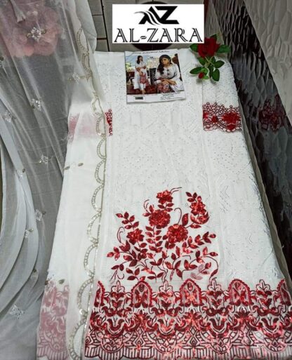 AL ZARA AZ 1026 WHITE DESIGNER PAKISTANI SUIT WITH PRICE