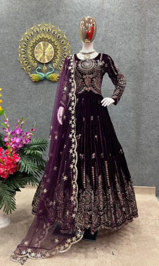 THE LIBAS COLLECTION PURPLE PARTY WEAR GOWN AT BEST PRICETHE LIBAS COLLECTION PURPLE PARTY WEAR GOWN AT BEST PRICE