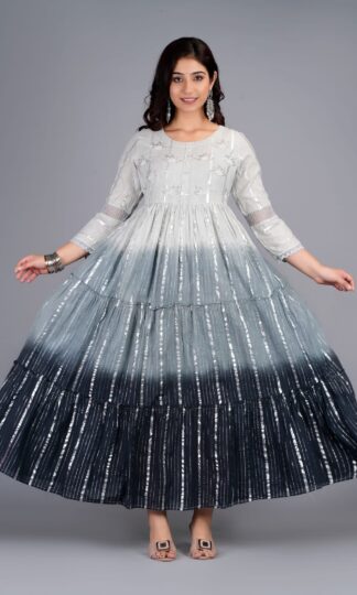 THE LIBAS COLLECTION GREY COTTON LUREX GOWN BEST PRICETHE LIBAS COLLECTION GREY COTTON LUREX GOWN BEST PRICE