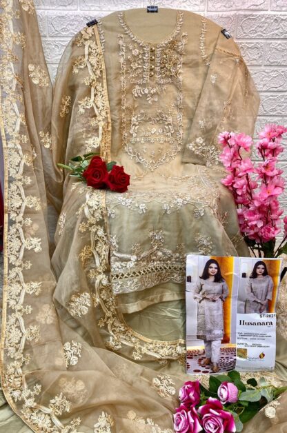 SANIYA TRENDZ ST 2021 HUSANARA VOL 1 PAKISTANI SUITS MANUFACTURER