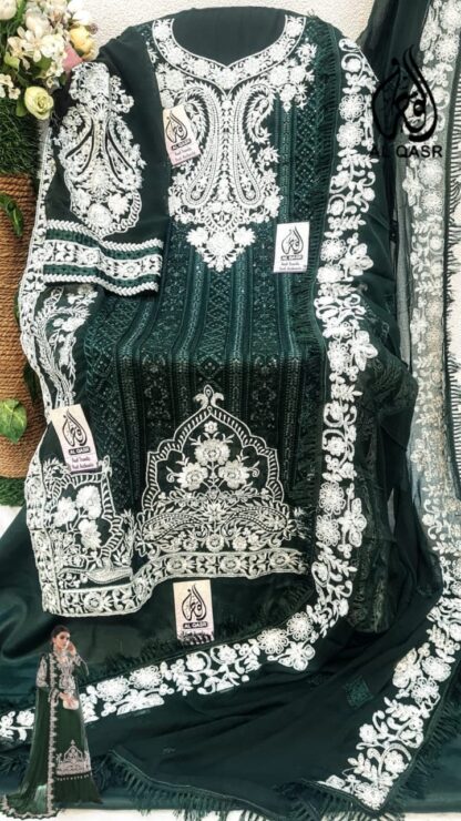 AL QASR MA 17 GREEN PAKISTANI SUITS WITH PRICE