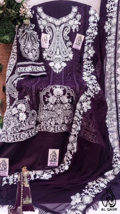 AL QASR MA 17 PURPLE DESIGNER PAKISTANI SUITS WITH PRICE