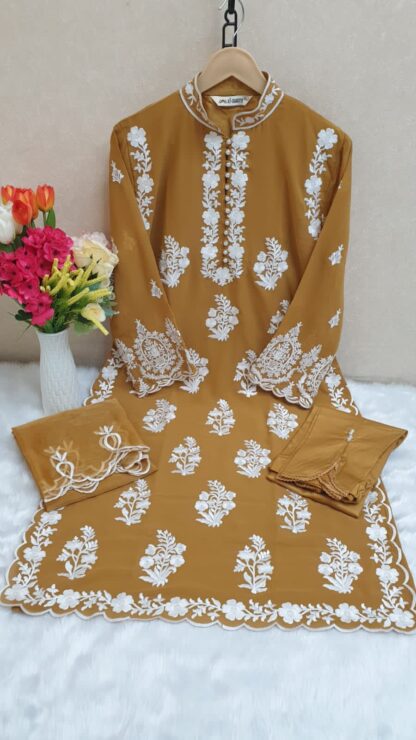 AL MEERA 1146 MUSTARD READYMEDE PAKISTANI KURTI AT BEST PRICE