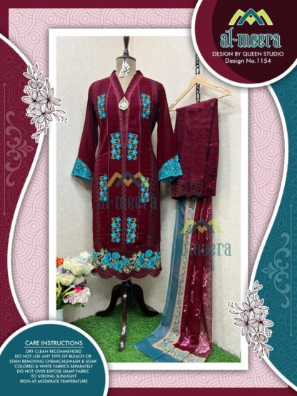 AL MEERA 1154 CHERRY PAKISTANI KURTI LATEST COLLECTION