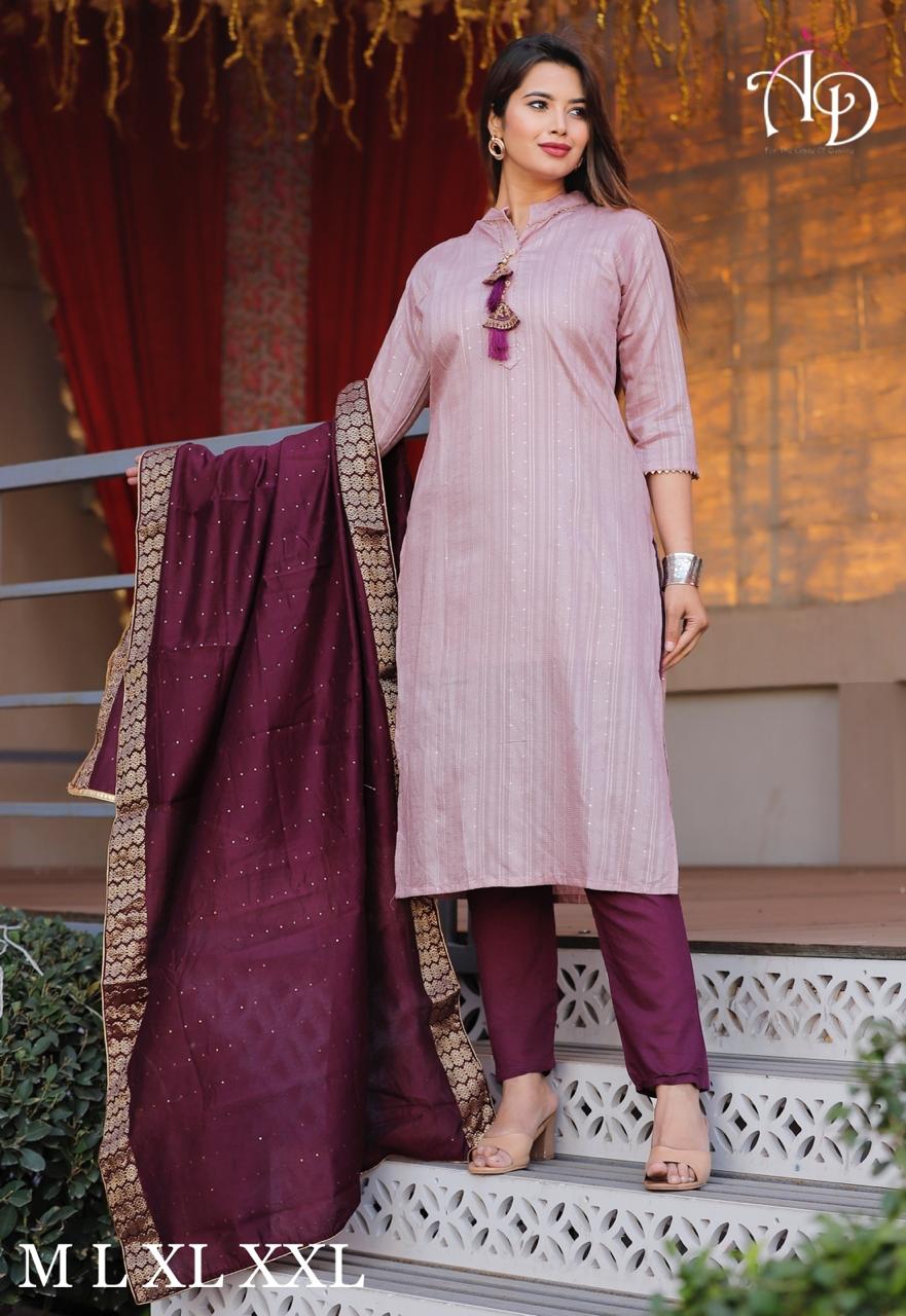 Beauty Queen Lazing Star Chanderi Silk exclusive Designer Kurti Collection:  Textilecatalog