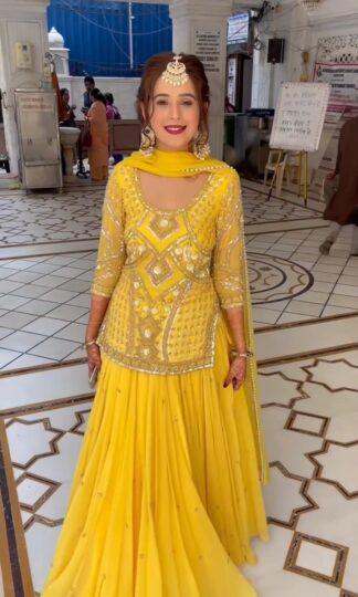 THE LIBAS COLLECTION SSR 334 YELLOW LEHENGA WITH PRICETHE LIBAS COLLECTION SSR 334 YELLOW LEHENGA WITH PRICE