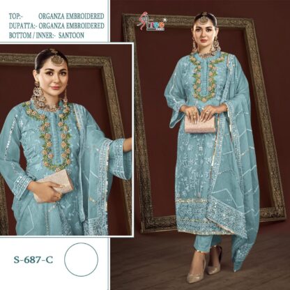 SHREE FABS S 687 C PAKISTANI SUITS WITH PRICE