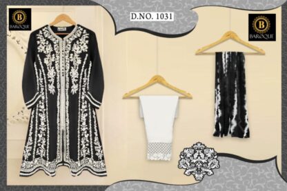 BAROQUE DESIGN 1031 BLACK PAKISTANI KURTI ONLINE