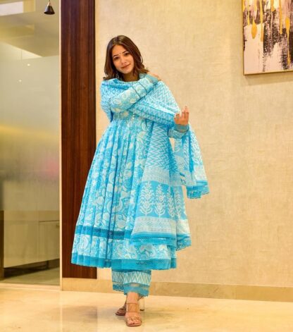 THE LIBAS COLLECTIONSKY BLUE ANARKALI GOWN AT BEST BEST PRICE