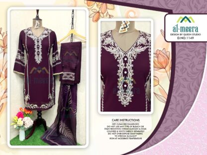 AL MEERA 1149 WINE READYMED PAKISTANI KURTI ONLINE WHOLESALER