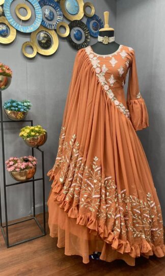 THE LIBAS COLLECTION ORANGE TOP WITH DUPATTA ONLINE