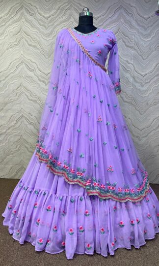 THE LIBAS COLLECTION LIGHT PURPLE FANCY WORK GOWNTHE LIBAS COLLECTION LIGHT PURPLE FANCY WORK GOWN