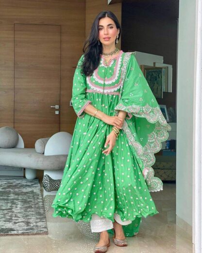 THE LIBAS COLLECTION LC 858 GREEN ANARKALI GOWN FOR WOMEN