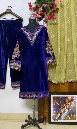 VRINDAVAN FASHION LC 896 BLUE VELVET DESIGNER PLAZZO ONLINEVRINDAVAN FASHION LC 896 BLUE VELVET DESIGNER PLAZZO ONLINE