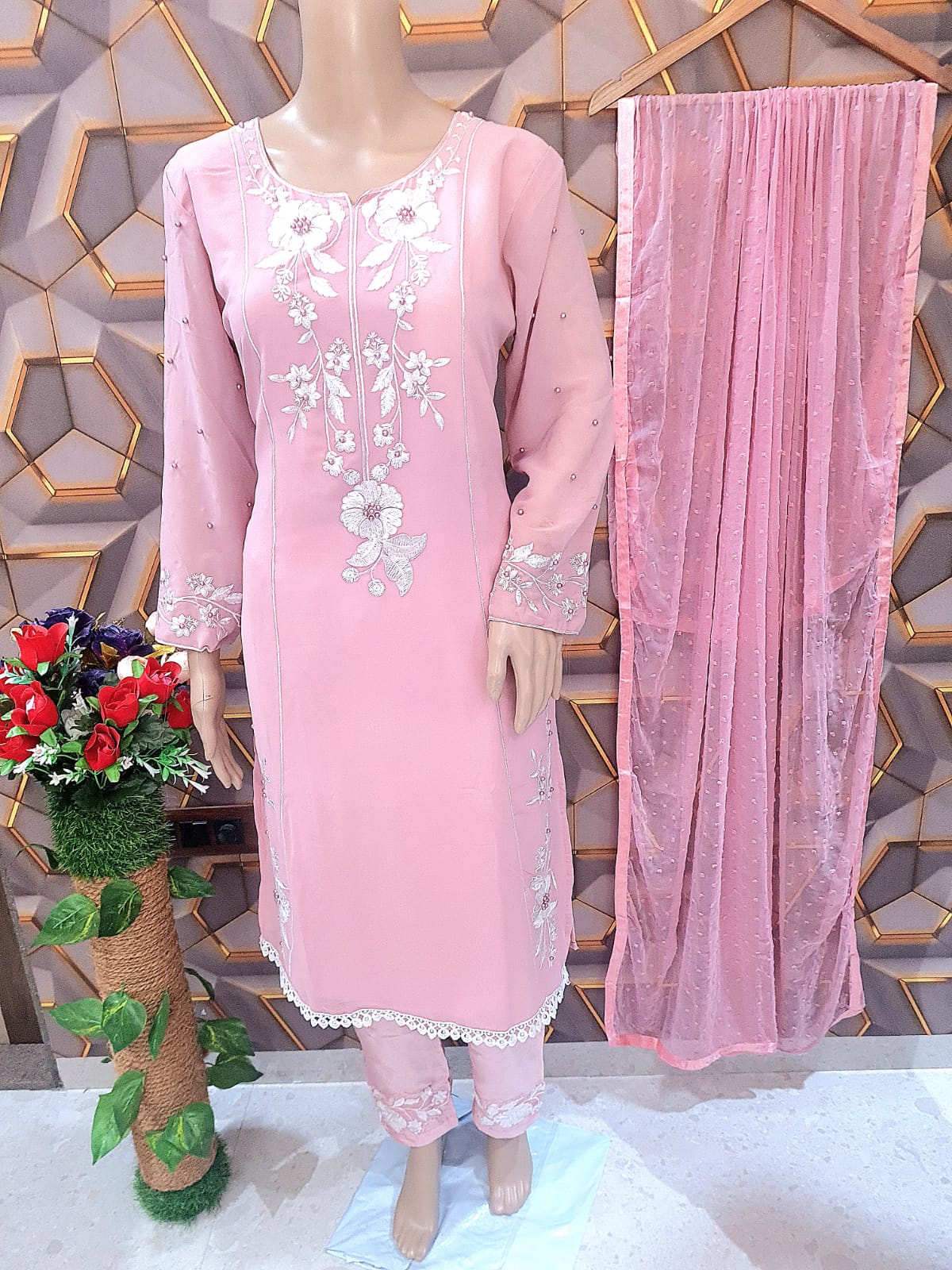 Black Pakistani Readymade Salwar Kameez Set Indian Designer Palazzo Kurta  Suit Set Top