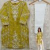 SAYA FASHION R 001 A MAGIC YELLOW PAKISTANI KURTI ONLINE