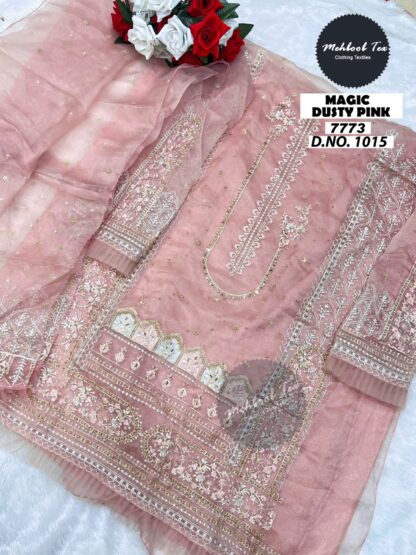 MEHBBOB TEX 7773 MAGIC DUSTY PINK 1015 PAKISTAINI SUITS