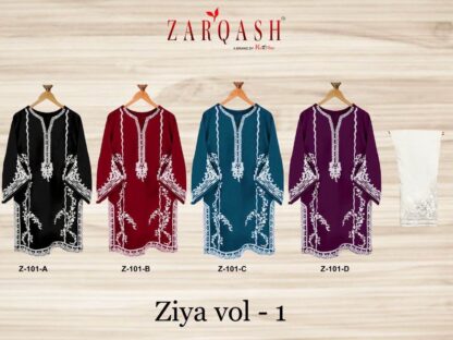 ZARQASH 101 C PEACOCK BLUE PAKISTANI KURTI ONLINE