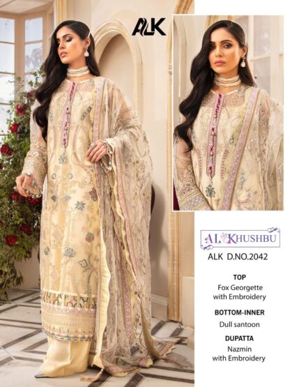 AL KHUSHBU ALK 2042 MISTY VO 3 PAKISTANI SUITS ONLINE WHOLESALER