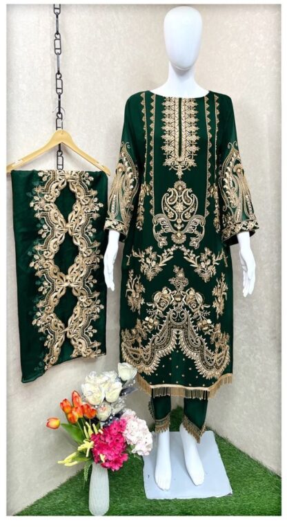 AL MEERA 1156 GREEN PAKISTANI KURTIS MANUFACTURER ONLINE