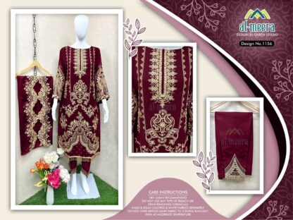 AL MEERA 1156 MAROON PAKISTANI KURTIS ONLIE SHOPPING