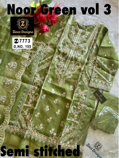 ZIAAZ DESIGNER 7773 NOOR TEAL 155 PAKISTANI SUITS WITH PRICE