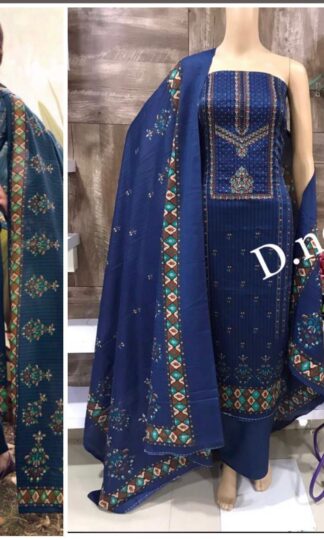 HERMITAGE 290 BLUE COTTON PAKISTANI SUITS FOR WOMENHERMITAGE 290 BLUE COTTON PAKISTANI SUITS FOR WOMEN
