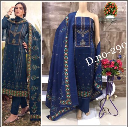 HERMITAGE 290 BLUE COTTON PAKISTANI SUITS FOR WOMEN BEST QUALITY PAKISTANI SUITS, HERMITAGE 290 BLUE COTTON, PAKISTANI SUITS AT MANUFACTURER PRICE, PAKISTANI SUITS BEST PRICE, PAKISTANI SUITS COLLECTION, PAKISTANI SUITS ONLINE SHOPPING, PAKISTANI SUITS ONLINE SHOPPING IN INDIA, PAKISTANI SUITS WHOLESALE  HERMITAGE, Pakistani Suits, Salwar Kameez, Single, Suits