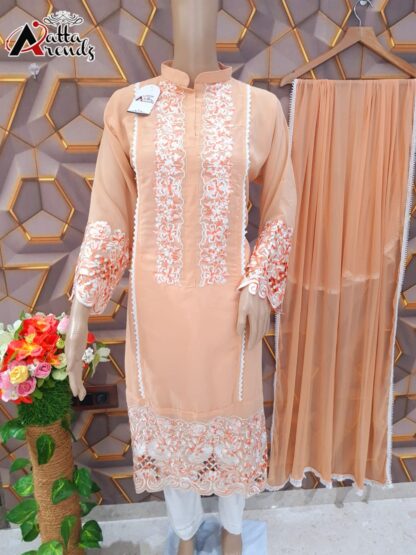 ATTA TRENDZ 2720 PEACH PAKISTANI KURTI LATEST COLLECTION