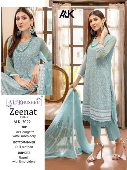 AL KHUSHBU ALK 3022 ZEENAT VOL 2 DESIGNER PAKISTANI SUITS WITH PRICE