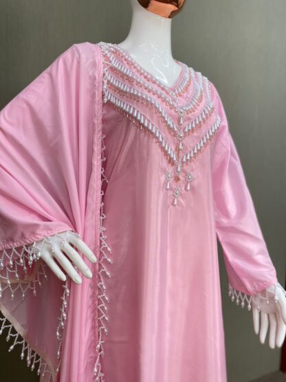 THE LIBAS COLLECTION PINK DESIGNER HANDWORK SUIT WITH PANT - Image 2