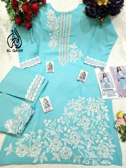 AL QASR MA 22 SKY BLUE UNIQUE LATEST DESIGNER PAKISTANI SUITS ONLINE