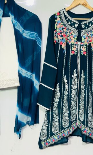 THE LIBAS COLLECTION 1019 PEACOCK BLUE KURTI DESIGN 2023THE LIBAS COLLECTION 1019 PEACOCK BLUE KURTI DESIGN 2023