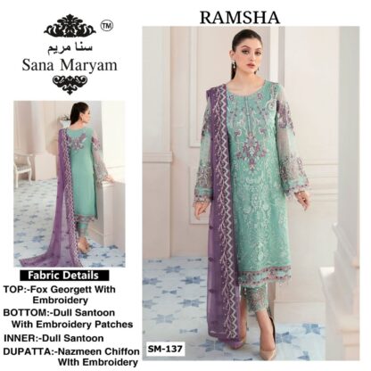 SANA MARYAM SM 137 RAMSHA PAKISTANI SUITS ONLINE SUPPLIER PAKISTANI SUITS AT BEST PRICE, PAKISTANI SUITS WHOLESALER, PAKUSTANI SUITS ONLINE, SANA MARYAM SM 137 RAMSHA  Pakistani Suits, Salwar Kameez, SHREE FABS, Single, Suits