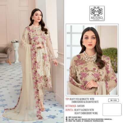 MUSHQ M 193 PAKISTANI SALWAR KAMEEZ MANUFACTURER