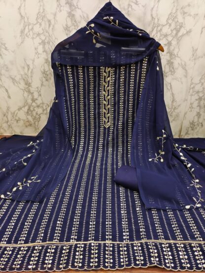 THE LIBAS COLLECTION BLUE DRESS MATERIAL ONLINE INDIA