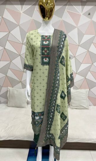 THE LIBAS COLLECTION GREEN JAIPURI PRINT MUSLIN KURTI WITH PRICETHE LIBAS COLLECTION GREEN JAIPURI PRINT MUSLIN KURTI WITH PRICE