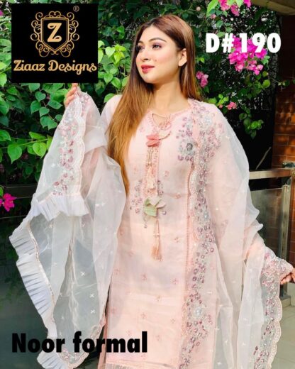 ZIAAZ DESIGNER NOOR FORMAL D 190 PAKISTANI SUITS IN SINGLE PIECE