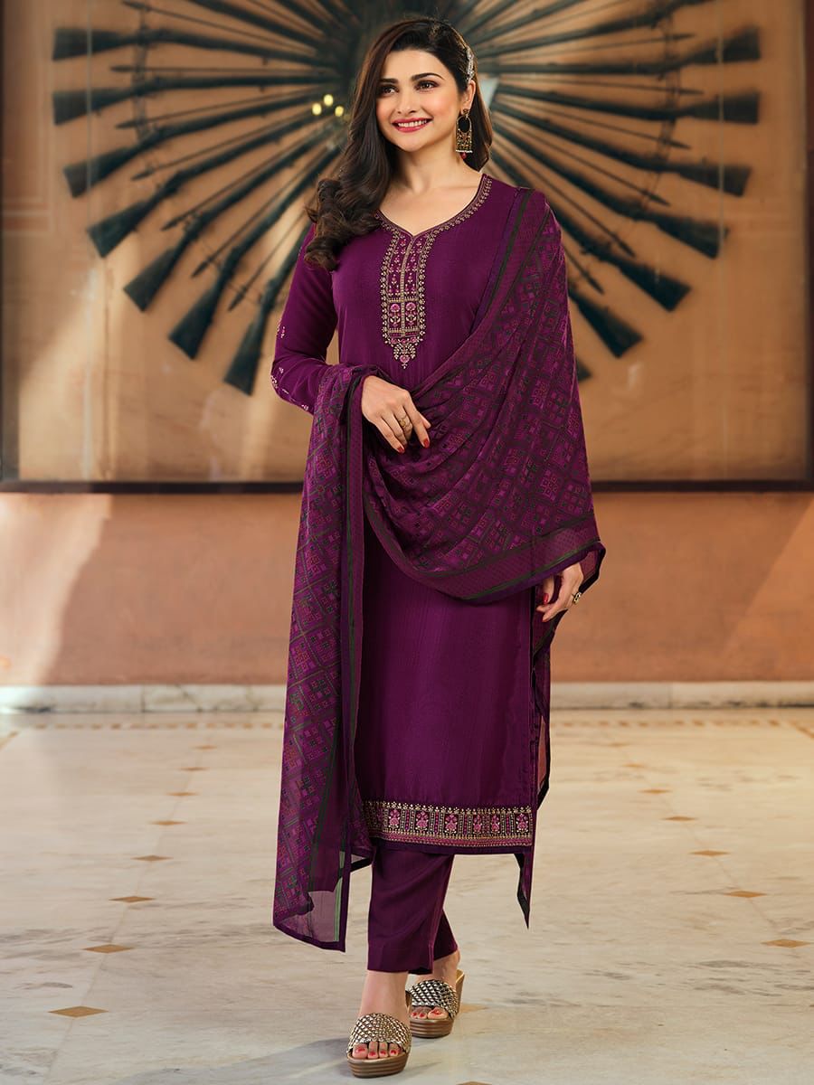 Palazzo Suit - Buy Royal Blue Sequence Embroidered Palazzo Suit