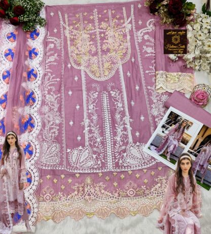 HALIMA 76001 LUXURY LAWN 2023 PAKISTANI SUITS WHOLESALER - Image 5