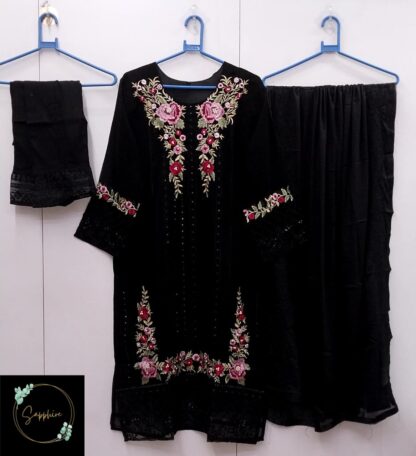 SAPPHIRE AR 005 BLACK DESIGNER PAKISTANI KURTI WITH PRICE