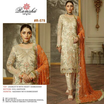 RAMSHA R 579 DESIGNER PAKISTANI SUITS WITH PRICE