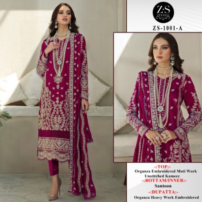 Z S TEXTILES ZS 1001 A PAKISTANI SUITS MANUFACTURER