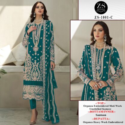 Z S TEXTILES ZS 1001 C PAKISTANI SUITS WITH PRICE