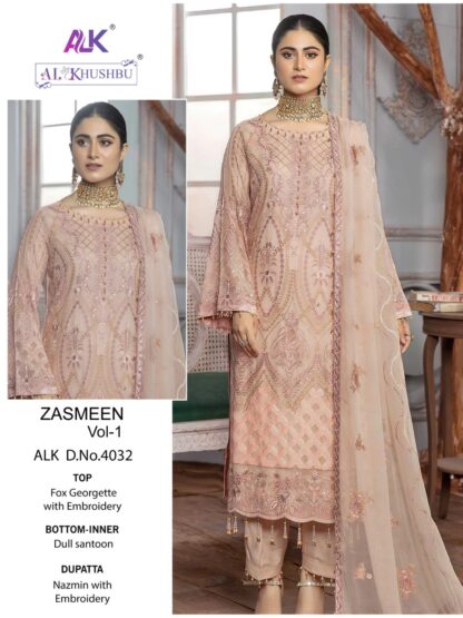 AL KHUSHBU ALK 4032 ZASMEEN VOL 1 PAKISTANI SUITS ONLINE WHOLESALER