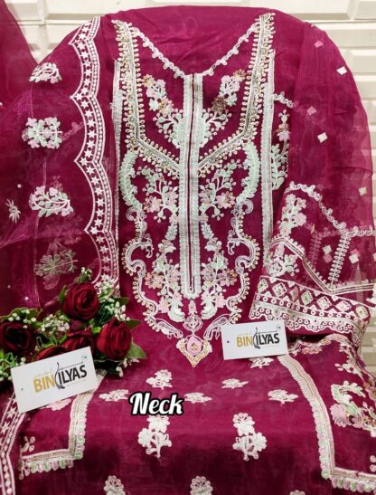 BINILYAS BL 1797 SEMI STITCHED RANI PAKISTANI SUITS ONLINE SHOPPING